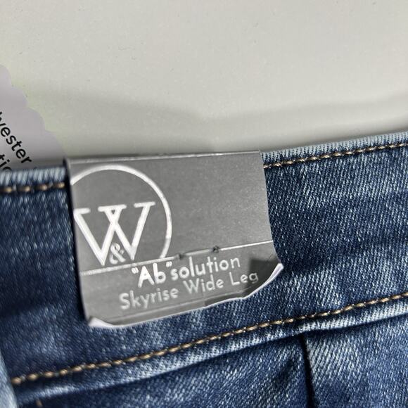 Wit & Wisdom Jeans Women’s 4 Wide Leg High Rise Raw Hem Y2K Denim NWT - Picture 9 of 16